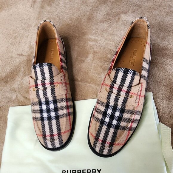 Burberry NWT Hackney Check Penny Loafers, Authentic - Picture 1 of 11